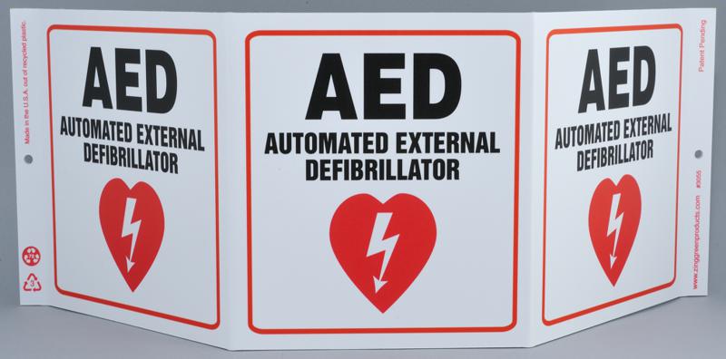 AED projecting sign