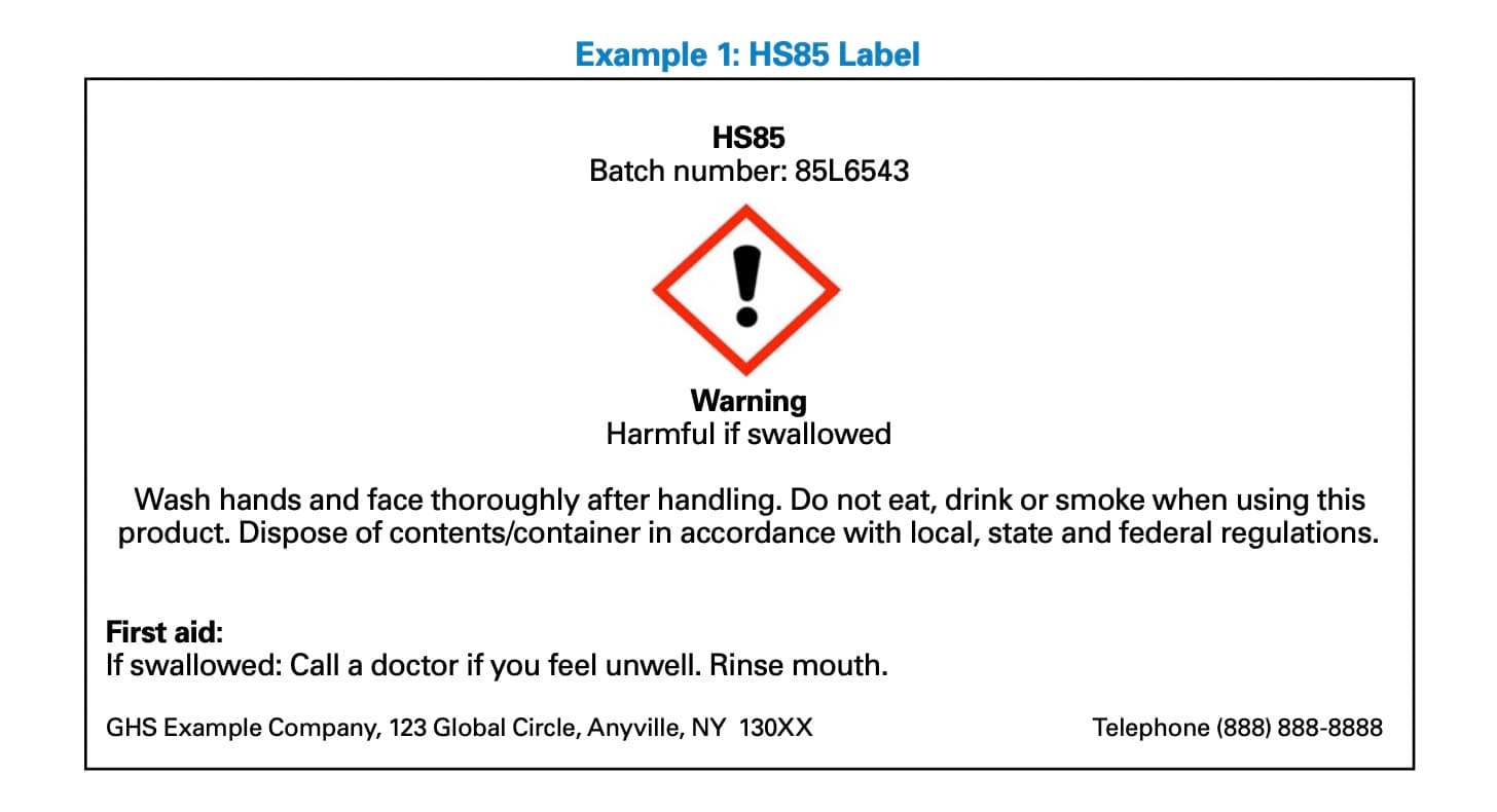 HazCom Sample Label