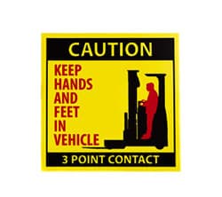 Forklift Label, Keep Hands and Feet In Vehicle, 3"x3", 10/pk
