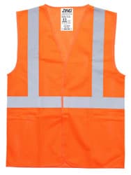 Z-Force V-200 orange high visibility economy Class 2 Type R mesh safety vest front view with hook and loop closure