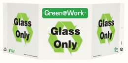 Green At Work TriView Sign, 7.5X20