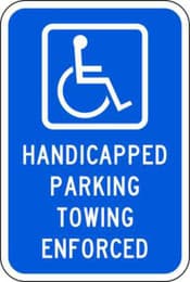 Handicapped Parking Towing Enforced