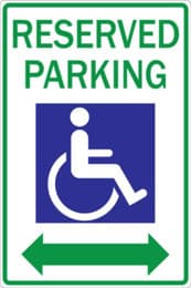Handicapped Reserved parking Sign, Reflective Recycled Aluminum