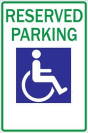 Reserved Handicapped Parking Sign, Recycled Aluminum