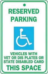 Handicapped, Disabled, Veterans, Parking Sign
