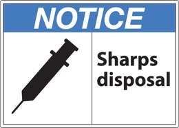 Notice Sign, Sharps Disposal