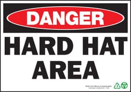 Danger Hard Hat Area Sign