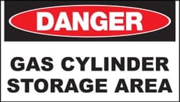 Danger Gas Cylinder Storage Area