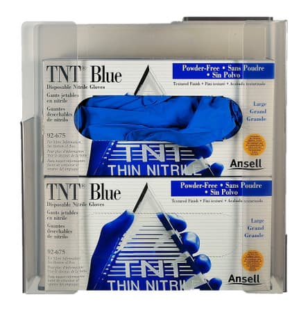 Glove box dispenser, stores two boxes