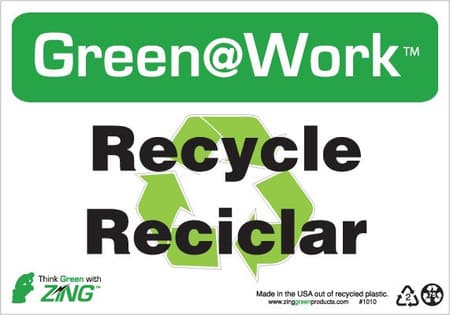 Green At Work Sign, 7X10