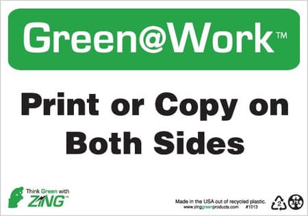 Green At Work Sign, 7X10