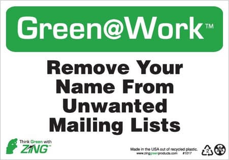 Green At Work Sign, 7X10