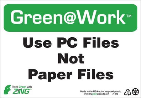 Green At Work Sign, 7X10
