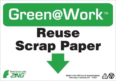 Green At Work Sign, 7X10