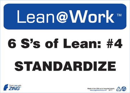 Lean At Work Sign, 10x14