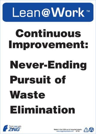 Lean At Work Sign, 14x10