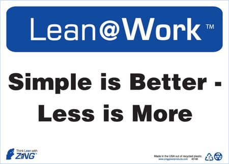 Lean At Work Sign, 10x14