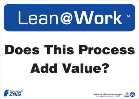 Lean At Work Sign, 10x14