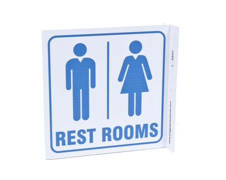 Restrooms Projecting Sign