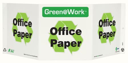 Green At Work TriView Sign, 7.5X20