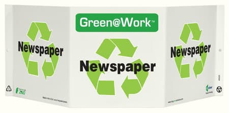 Green At Work TriView Sign, 7.5X20