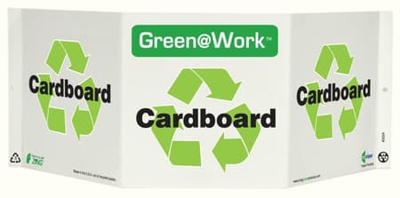 Green At Work TriView Sign, 7.5X20