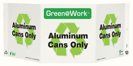 Green At Work TriView Sign, 7.5X20