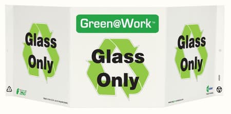 Green At Work TriView Sign, 7.5X20