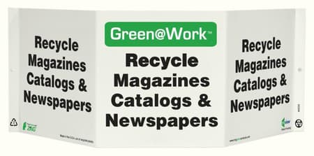 Green At Work TriView Sign, 7.5X20