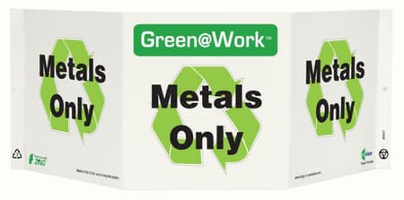Green At Work TriView Sign, 7.5X20