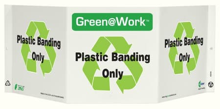 Green At Work TriView Sign, 7.5X20