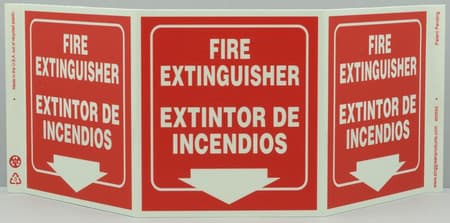 Eco Safety TriView Sign, 7.5x20