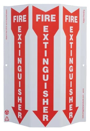 Safety TriView Fire Exinguisher Sign, 12x9