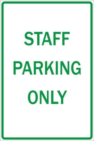 Staff Parking Only Sign