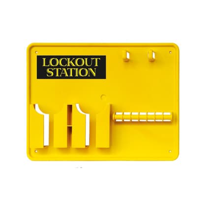 Lockout Station, Yellow Plastic, 7 Lock Capacity