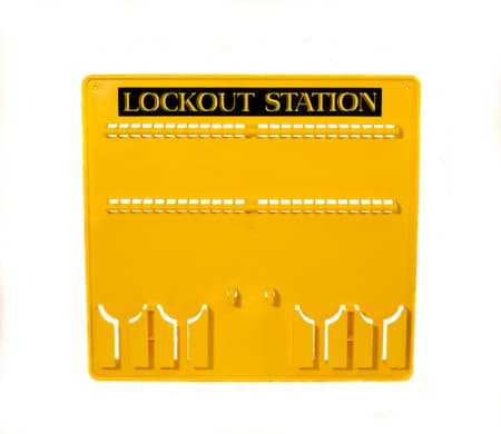Lockout Station, Yellow Plastic, 48 Lock Capacity