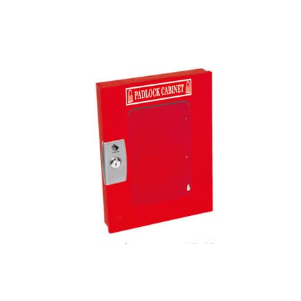 Padlock Cabinet, Red Steel, 19 Padlock Capacity
