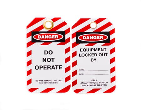 DO Not Operate Tag, Front and Back