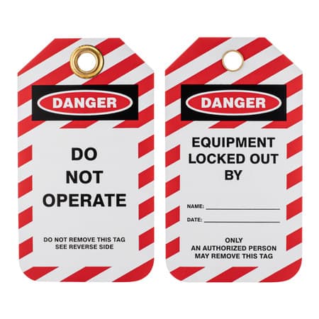DO Not Operate Tag, Front and Back