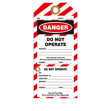 7352 Do Not Operate Lockout Tag with Perforated Stub
