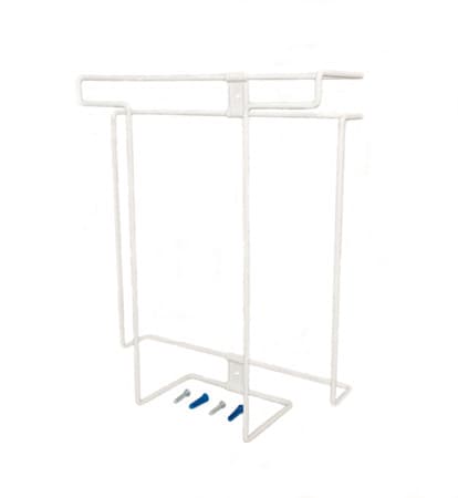 Steel glove box display rack, white