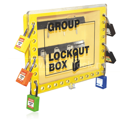 Group Lockout Box, Wall Mount, Plastic, 29 Lock Capacity