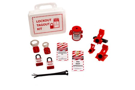 Lockout Kit, Plastic Box with handle, contains 2 locks