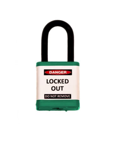 Lockout Padlock, Green, Keyed Alike, 1.5" shackle