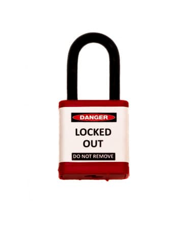 Lockout Padlock, Red, Keyed Different, 1.5" shackle