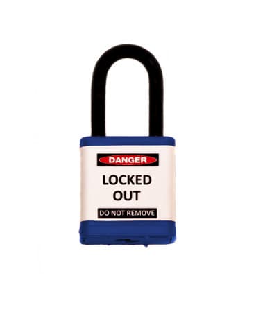 Lockout Padlock, Blue, Keyed Different, 1.5" shackle