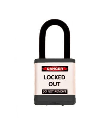 Lockout Padlock, Black, Keyed Different, 1.5" shackle