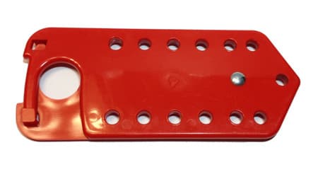 Lockout Hasp 13 hole, red, plastic