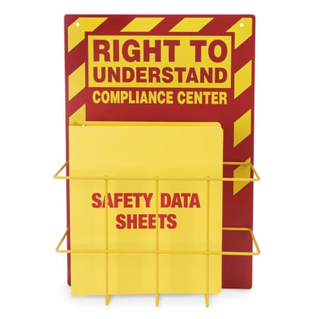 Right to Understand Binder and Rack GHS HAzcom Station, Yellow and Red