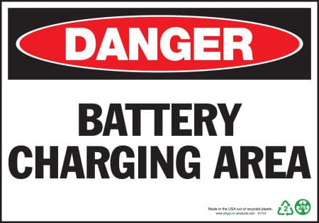 Danger Battery Charging Area - Sign